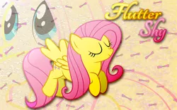 Size: 1680x1050 | Tagged: artist:angrywildmango, cute, derpibooru import, fluttershy, flying, ribbon, safe, solo, vector, wallpaper