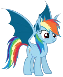 Size: 4900x6000 | Tagged: safe, artist:magister39, derpibooru import, rainbow dash, bat pony, pony, absurd resolution, bat ponified, race swap, rainbowbat, simple background, smiling, solo, spread wings, transparent background, vector