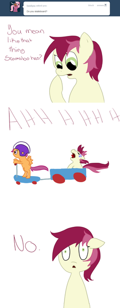 Size: 750x1920 | Tagged: ask, comic, derpibooru import, roseluck, rosereplies, safe, scootaloo, tumblr