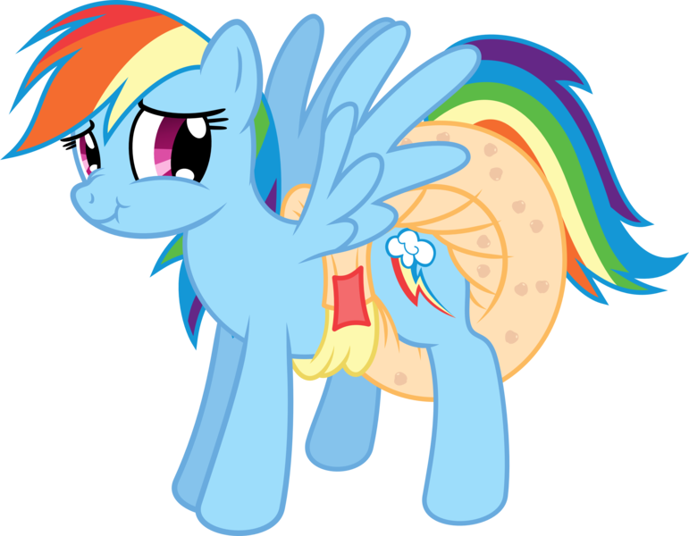 Size: 3855x3000 | Tagged: artist:fallingferret, artist:fillyscoots42, derpibooru import, diaper, diaper fetish, female, high res, poofy diaper, questionable, rainbow dash, scrunchy face, simple background, solo, solo female, transparent background, vector