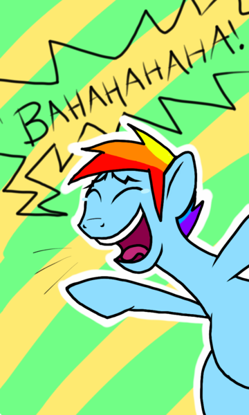 Size: 768x1280 | Tagged: artist:tavrosbrony, derpibooru import, laughing, rainbow blitz, rainbow dash, rule 63, safe, simple background, solo