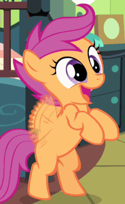 Size: 256x419 | Tagged: animated, cute, cutealoo, derpibooru import, safe, scootaloo, screencap, solo, somepony to watch over me