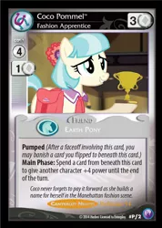 Size: 735x1035 | Tagged: canterlot nights, ccg, coco pommel, derpibooru import, enterplay, mlp trading card game, safe, solo