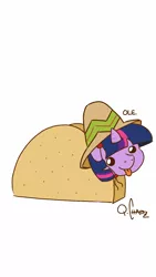 Size: 720x1280 | Tagged: safe, artist:quarantinedchaoz, derpibooru import, twilight sparkle, :p, cute, food, smiling, solo, sombrero, taco, taco twilight, tongue out