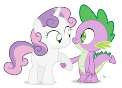 Size: 900x650 | Tagged: safe, artist:dm29, derpibooru import, spike, sweetie belle, animated, blinking, blushing, boop, cute, diasweetes, eye contact, female, holding hands, holding hooves, julian yeo is trying to murder us, looking away, male, noseboop, shipping, smiling, smooch, spikabetes, spikebelle, straight