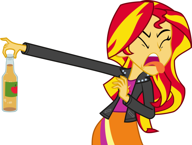 Size: 6646x5000 | Tagged: safe, artist:nano23823, derpibooru import, sunset shimmer, equestria girls, absurd resolution, cider, disgusted, exploitable meme, meme, simple background, solo, sunset is disgusted, transparent background