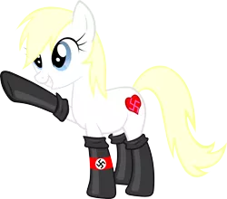 Size: 3000x2634 | Tagged: armband, artist:accu, blonde, clothes, derpibooru import, female, fireproof boots, full body, heil, nazi, oc, oc:aryanne, safe, show accurate, simple background, socks, solo, swastika, transparent background, unofficial characters only, vector