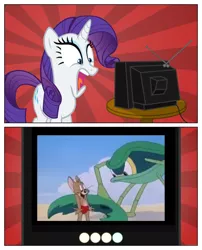 Size: 828x1024 | Tagged: claw, crab, derpibooru import, exploitable meme, giant crab, jerry, meme, obligatory pony, rarity, rarity fighting a giant crab, safe, salt water tabby, scared, screaming, tom and jerry, tv meme