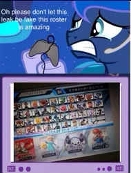 Size: 365x480 | Tagged: safe, derpibooru import, princess luna, gamer luna, exploitable meme, fake, image, jpeg, link, mario, meme, obligatory pony, sonic the hedgehog, sonic the hedgehog (series), super smash bros., super smash bros. 4, the legend of zelda, tv meme