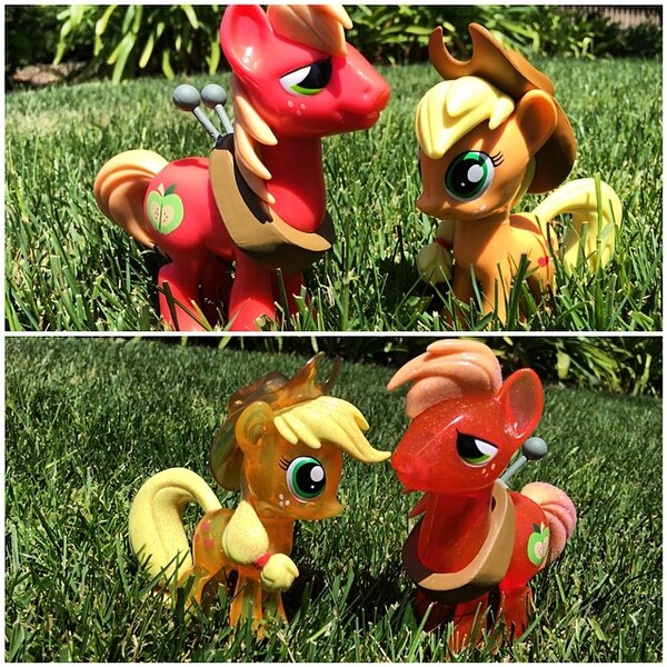 Size: 640x640 | Tagged: safe, derpibooru import, applejack, big macintosh, earth pony, pony, funko, hot topic, instagram, irl, male, photo, stallion, toy