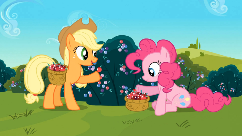 Size: 1365x768 | Tagged: safe, derpibooru import, screencap, applejack, pinkie pie, the crystal empire, crystal berries