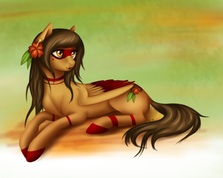 Size: 1600x1280 | Tagged: safe, artist:puggie, derpibooru import, oc, unofficial characters only, pegasus, pony, bodypaint, coquina, face paint, flower, paint on feathers, paint on fur, solo, tattoo