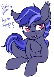 Size: 352x497 | Tagged: safe, artist:lulubell, derpibooru import, oc, oc:night watch, unofficial characters only, bat pony, pony, ask night watch, ask, simple background, solo, transparent background