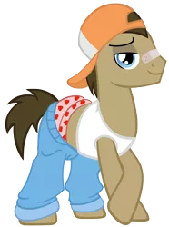 Size: 4100x5500 | Tagged: absurd resolution, artist:sofunnyguy, bandaid, boxers, clothes, derpibooru import, doctor whooves, hat, heart, heart print underwear, looking at you, pants, rap, rapper, safe, solo, tanktop, testing testing 1-2-3, time turner, t-shirt, underwear
