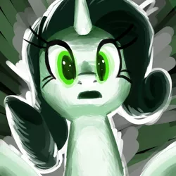 Size: 700x700 | Tagged: artist:goat train, corrupted, derpibooru import, glowing eyes, green magic, inspirarity, inspiration manifestation, possessed, rarity, safe, solo