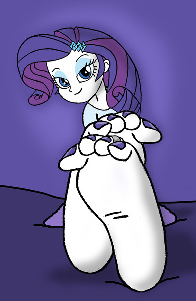 Size: 2046x3134 | Tagged: suggestive, artist:skullmandan, artist:skullmaster1990, artist:wizardan, derpibooru import, rarity, equestria girls, barefoot, bedroom eyes, feet, fetish, foot fetish, foot focus, nail polish, solo, toe ring, toenail polish, toenails, toering, toes