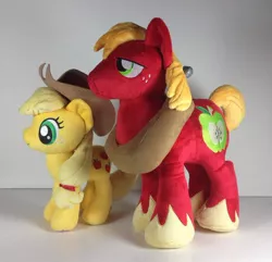 Size: 700x675 | Tagged: safe, derpibooru import, official, applejack, big macintosh, earth pony, pony, 4de, irl, male, photo, plushie, stallion