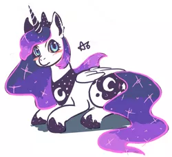 Size: 600x548 | Tagged: safe, artist:nanghyang, derpibooru import, princess luna, blushing, solo