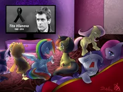 Size: 1280x960 | Tagged: applejack, barcelona, crying, dead, derpibooru import, exploitable meme, fc barcelona, fluttershy, football, mane six, meme, oc, oc:pauly sentry, pinkie pie, rainbow dash, rarity, sad, sad movie meme, safe, tito vilanova, trainer, twilight sparkle