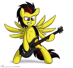 Size: 500x464 | Tagged: source needed, safe, artist:killryde, derpibooru import, oc, unofficial characters only, pegasus, pony, bass guitar, guitar, musical instrument