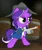 Size: 704x831 | Tagged: safe, artist:ohohokapi, deleted from derpibooru, derpibooru import, oc, oc:purple tinker, unofficial characters only, pony, unicorn, barrel, bipedal, female, filly, gangster, gun, hat, image, jpeg, solo, weapon, younger