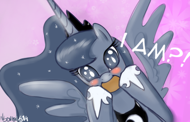 Size: 1653x1063 | Tagged: artist:nadvgia, blushing, cute, derpibooru import, looking at you, lunabetes, open mouth, princess luna, safe, sketch, smiling, solo, sparkles, spread wings