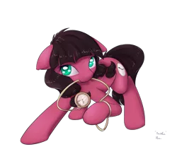 Size: 1024x893 | Tagged: safe, artist:alasou, deleted from derpibooru, derpibooru import, oc, oc:macdolia, unofficial characters only, earth pony, pony, digital art, pigtails, pocket watch, solo