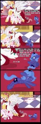 Size: 2975x9000 | Tagged: artist:annakitsun3, cewestia, comic, crying, cute, derpibooru import, filly, lauren faust, oc, oc:fausticorn, ponified, prince solaris, princess celestia, princess luna, sad, safe, woona, woonabuse