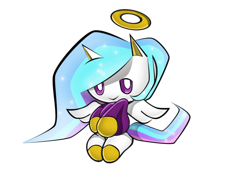 Size: 1108x788 | Tagged: safe, artist:ihamza995, derpibooru import, princess celestia, chao, pony, chaolestia, crossover, cute, cutelestia, female, mare, simple background, solo, sonic adventure, sonic the hedgehog (series), species swap, style emulation, transparent background, yuji uekawa style