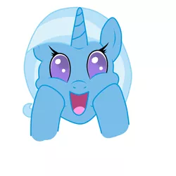 Size: 1280x1280 | Tagged: safe, artist:curlytwirl, derpibooru import, trixie, pony, unicorn, female, happy, mare, solo