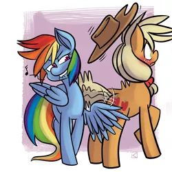 Size: 3500x3500 | Tagged: dead source, suggestive, artist:fauxsquared, derpibooru import, applejack, rainbow dash, earth pony, pegasus, pony, appledash, applejack is a spankaholic, bedroom eyes, blushing, butt touch, feathermarking, female, freckles, frown, grin, hat, lesbian, lip bite, mare, molestation, never doubt tchernobog's involvement, plot, raised hoof, shipping, shivering, smiling, spanking, surprised, this will end in pain, wide eyes, wing hands, wingspank