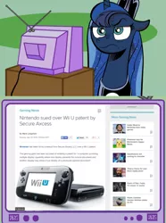 Size: 498x669 | Tagged: derpibooru import, exploitable meme, gamer luna, meme, nintendo, obligatory pony, princess luna, safe, tv meme, wii u, wii u touchpad