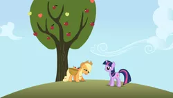 Size: 1365x768 | Tagged: applebuck season, applejack, derpibooru import, safe, screencap, twilight sparkle