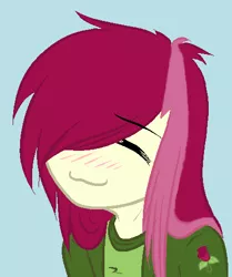 Size: 417x500 | Tagged: artist needed, safe, derpibooru import, roseluck, human, :3, humanized, lucky star, smiling, solo