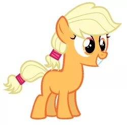 Size: 622x614 | Tagged: artist:unoriginai, blank flank, derpibooru import, filly, goddamnit unoriginai, magical lesbian spawn, oc, offspring, parent:apple bloom, parent:applejack, parents:bloomjack, product of incest, safe, simple background, solo, unofficial characters only, white background