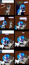 Size: 1643x3643 | Tagged: safe, artist:esuka, derpibooru import, octavia melody, vinyl scratch, ask, ask-canterlot-musicians, female, kissing, lesbian, scratchtavia, shipping, surprise kiss, tumblr