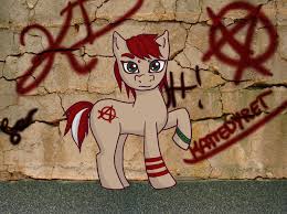 Size: 260x194 | Tagged: anarchist, anarchy, artist:pastel-prince, derpibooru import, graffiti, oc, safe, solo, unofficial characters only