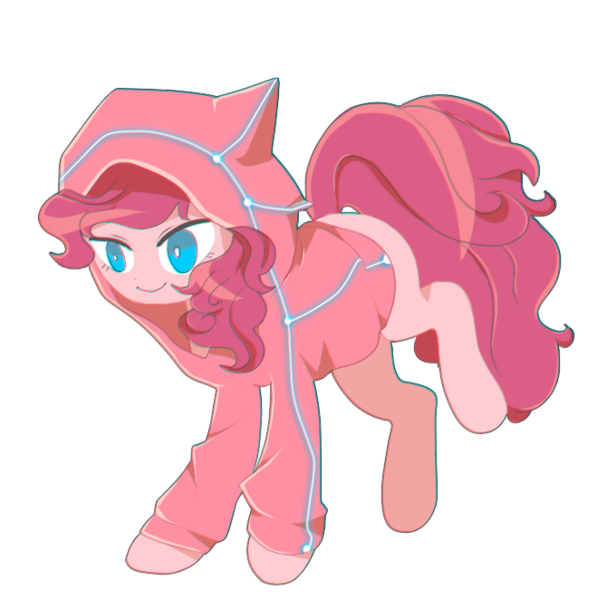Size: 659x662 | Tagged: safe, artist:cosmichat, derpibooru import, pinkie pie, clothes, hoodie, simple background, solo, transparent background