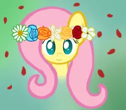 Size: 960x832 | Tagged: artist:mtfc1029, derpibooru import, floral head wreath, fluttershy, safe, solo