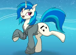 Size: 2500x1822 | Tagged: safe, artist:skipsy, derpibooru import, vinyl scratch, pony, unicorn, chest fluff, clothes, female, hoodie, mare, open mouth, solo