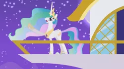 Size: 756x424 | Tagged: safe, artist:viva reverie, derpibooru import, princess celestia, alicorn, pony, celestia pointing, female, immatoonlink, mare, princess celestia being deep, silly, solo, youtube link