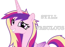 Size: 7000x5040 | Tagged: absurd resolution, artist:apony4u, derp, fabulous, grin, messy mane, princess cadance, safe, simple background, smiling, solo, transparent background, truth, vector