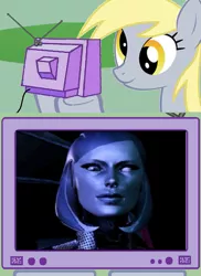 Size: 561x771 | Tagged: safe, derpibooru import, derpy hooves, pegasus, pony, citadel, citadel dlc, derp, edi, exploitable meme, female, funny, mare, mass effect, mass effect 3, meme, obligatory pony, tv meme