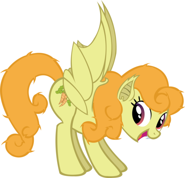 Size: 909x878 | Tagged: safe, artist:fluttershy750, derpibooru import, carrot top, golden harvest, bat pony, pony, race swap, simple background, solo, transparent background, vector