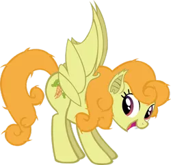 Size: 909x878 | Tagged: safe, artist:fluttershy750, derpibooru import, carrot top, golden harvest, bat pony, pony, race swap, simple background, solo, transparent background, vector