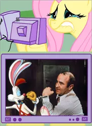 Size: 562x770 | Tagged: bob hoskins, derpibooru import, exploitable meme, fluttercry, fluttershy, implied death, meme, obituary, obligatory pony, rest in peace, roger rabbit, safe, tv meme, who framed roger rabbit