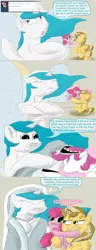 Size: 554x1442 | Tagged: safe, artist:firefanatic, derpibooru import, pinkie pie, sunset shimmer, oc, pony, angry, clothes, cuddlestia, filly, heart, maid