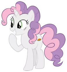 Size: 5500x5900 | Tagged: safe, artist:dowlphin, derpibooru import, edit, pinkie pie, sweetie belle, pony, unicorn, absurd resolution, fusion, pie, recolor, simple background, solo, transparent background, vector