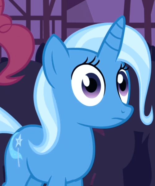 Size: 500x600 | Tagged: safe, derpibooru import, screencap, trixie, pony, unicorn, boast busters, female, mare, reaction image, solo