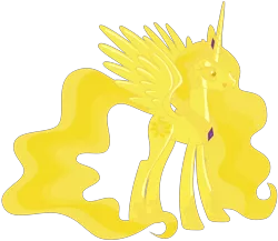 Size: 6000x5218 | Tagged: safe, artist:magister39, derpibooru import, princess celestia, pony, absurd resolution, bad end, female, frown, gold, mare, open mouth, petrification, simple background, solo, spread wings, transparent background, vector, wide eyes
